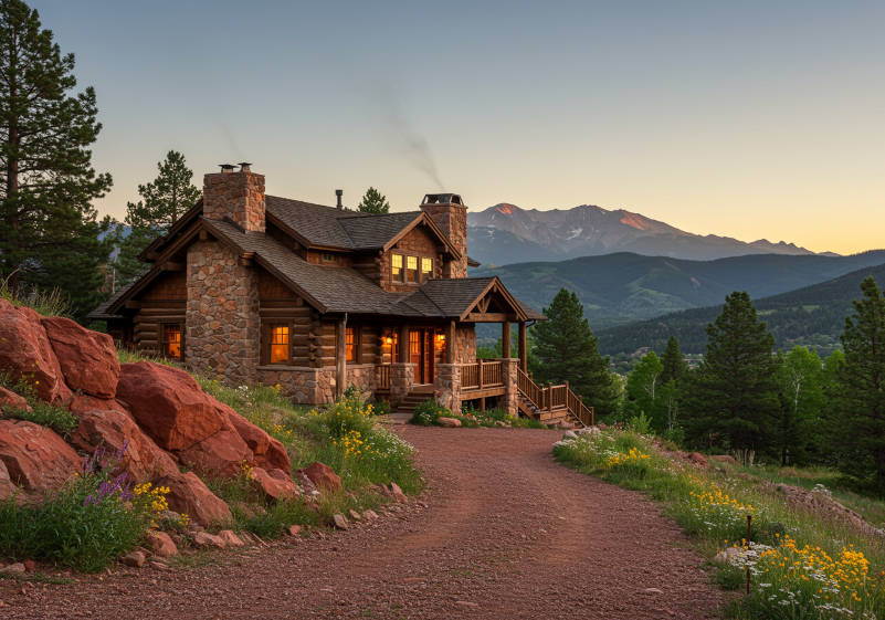 rustic-log-cabin-mountain-view